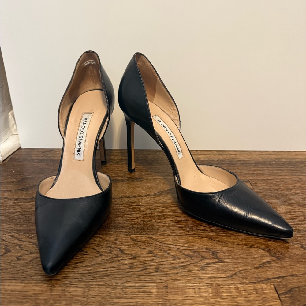 Manolo Blahnik 3 inch leather pumps